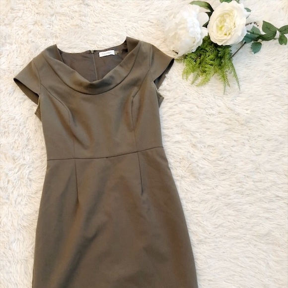 calvin klein olive green dress